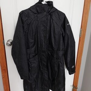 Columbia Charcoal Hooded Rain Jacket